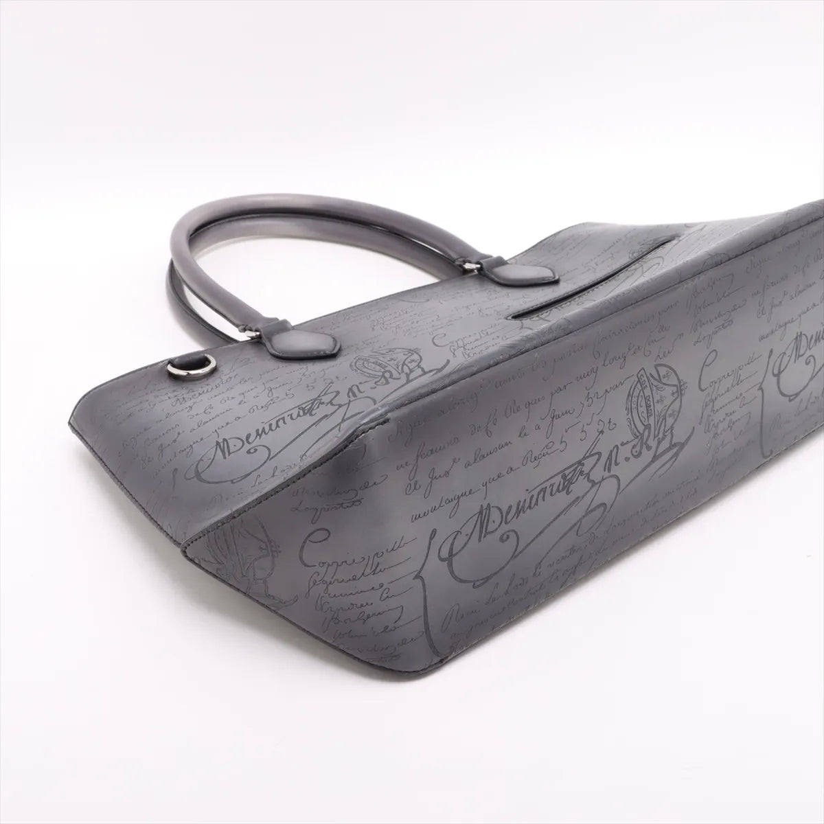 Berluti Calligraphy Toujour Leather Tote Bag Gray