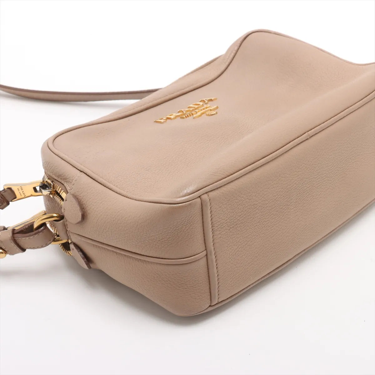 Prada Vitello Phenix Leather Camera Bag Beige