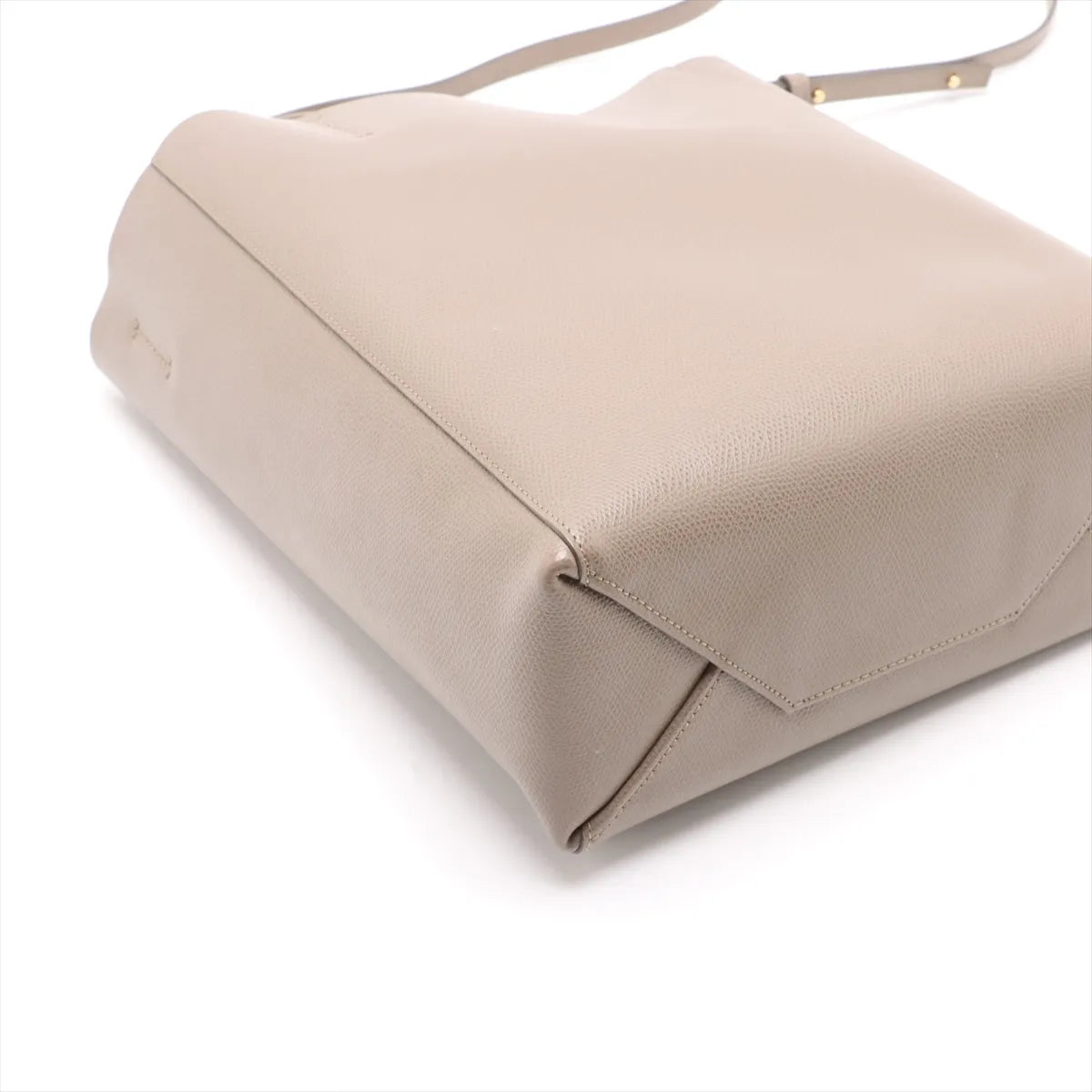 Celine Vertical Cabas Leather Two-Way Handbag Beige