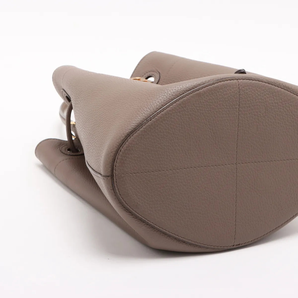 Burberry Small Drawstring Bucket Leather Two-Way Shoulder Bag Brown