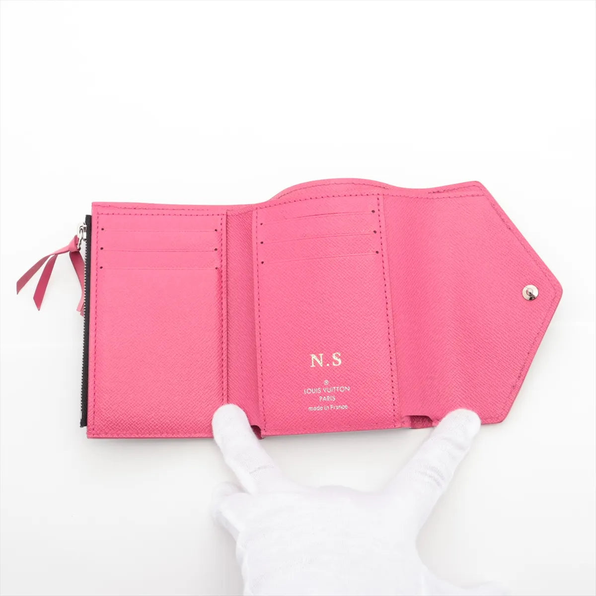 Louis Vuitton Epi Floral Victorine Wallet Black x Pink