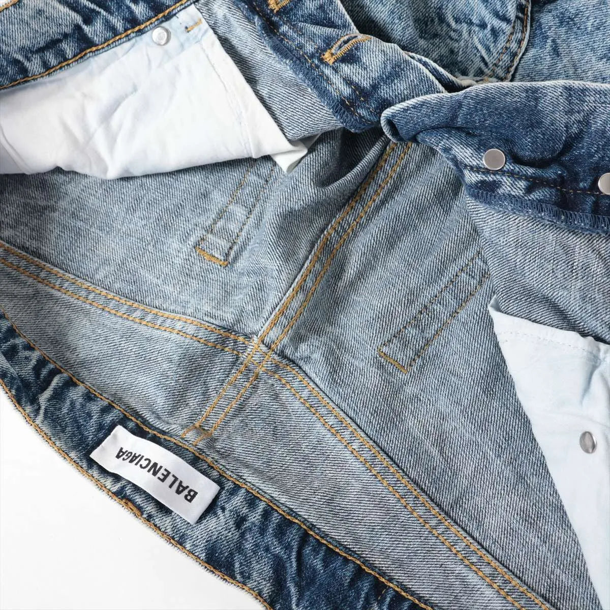 Balenciaga Cotton Denim Pants Blue