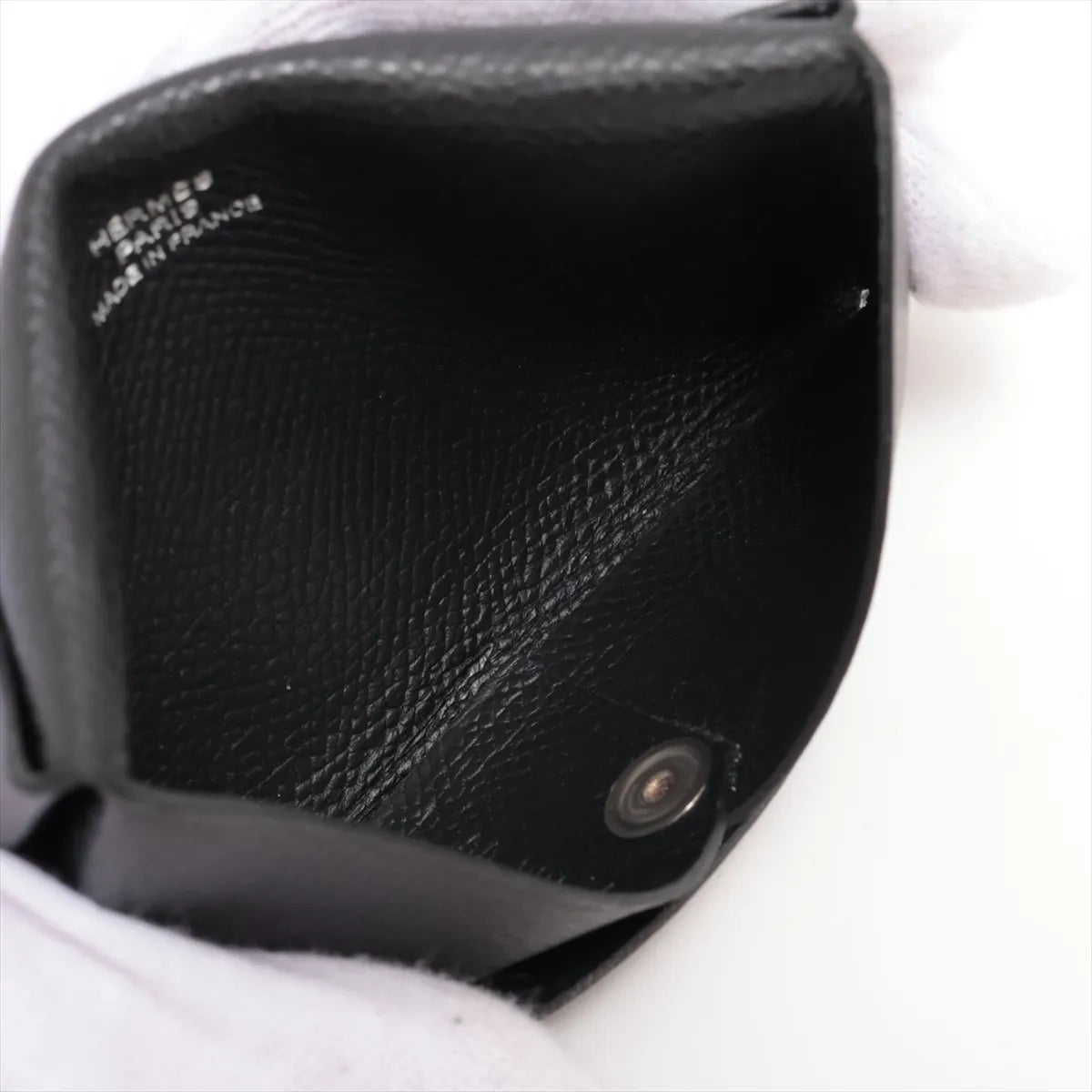 Hermès Calvi Veau Epsom Card Case Black