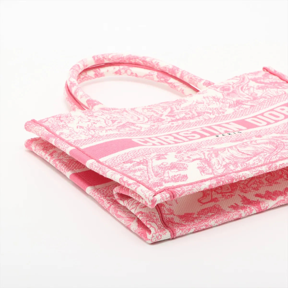 Christian Dior Toile De Jouy Embroidery Medium Book Tote Bag Pink