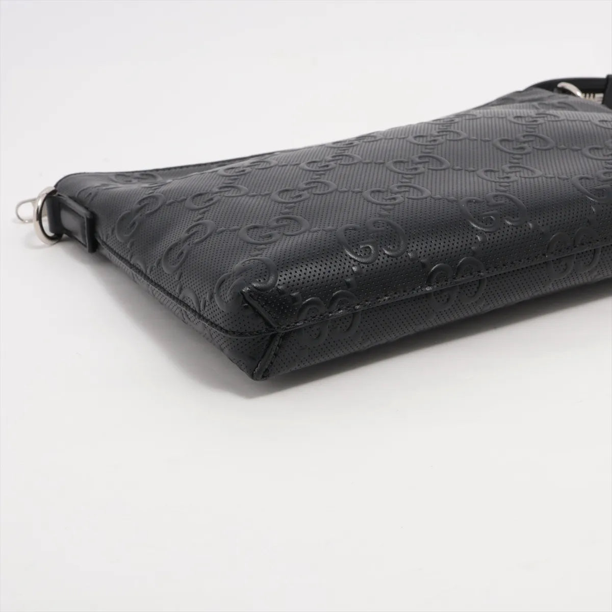 Gucci GG Embossed Leather Two-Way Shoulder Bag Black