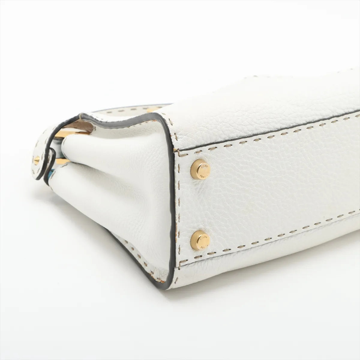 Fendi Peekaboo Essentially Selleria Shoulder Bag White