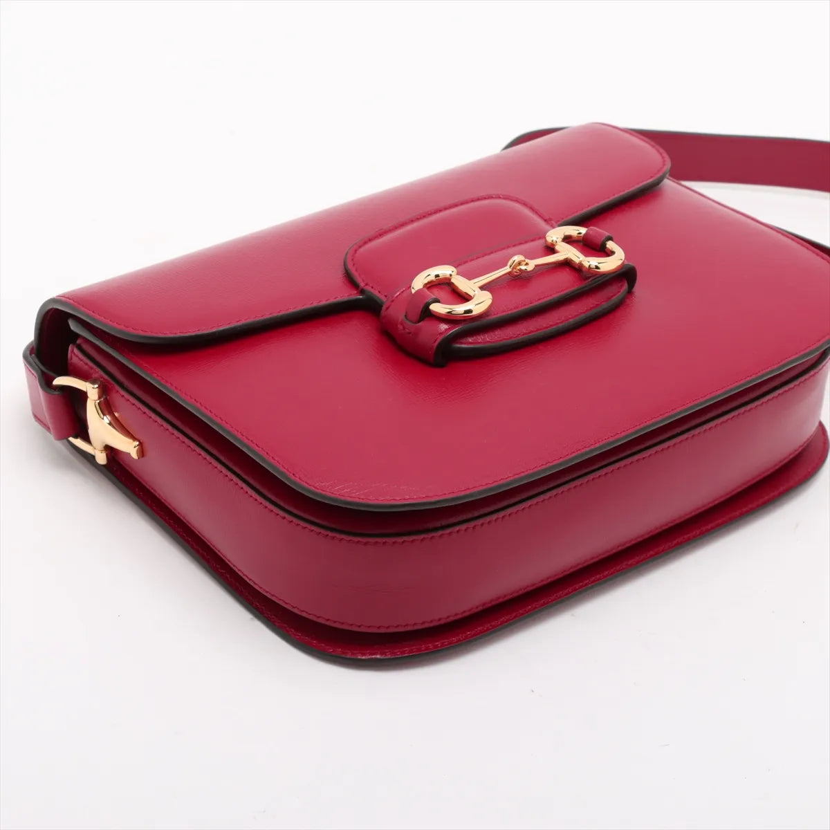 Gucci Horsebit 1955 Leather Shoulder Bag Red