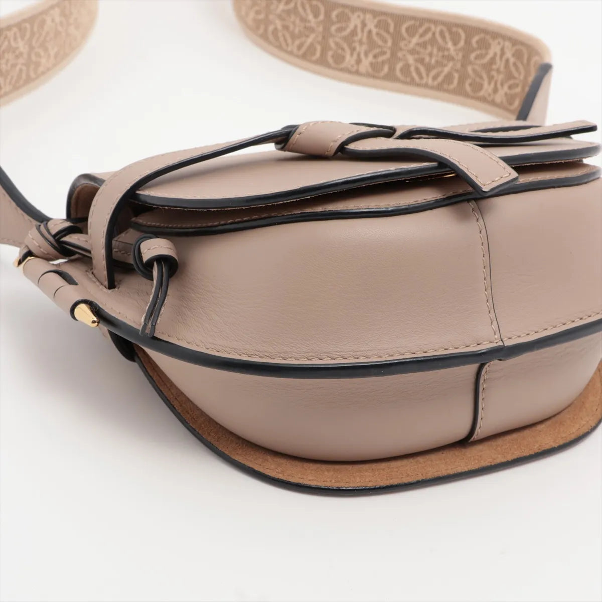 Loewe Gate Dual Mini Leather Shoulder Bag Brown x Beige