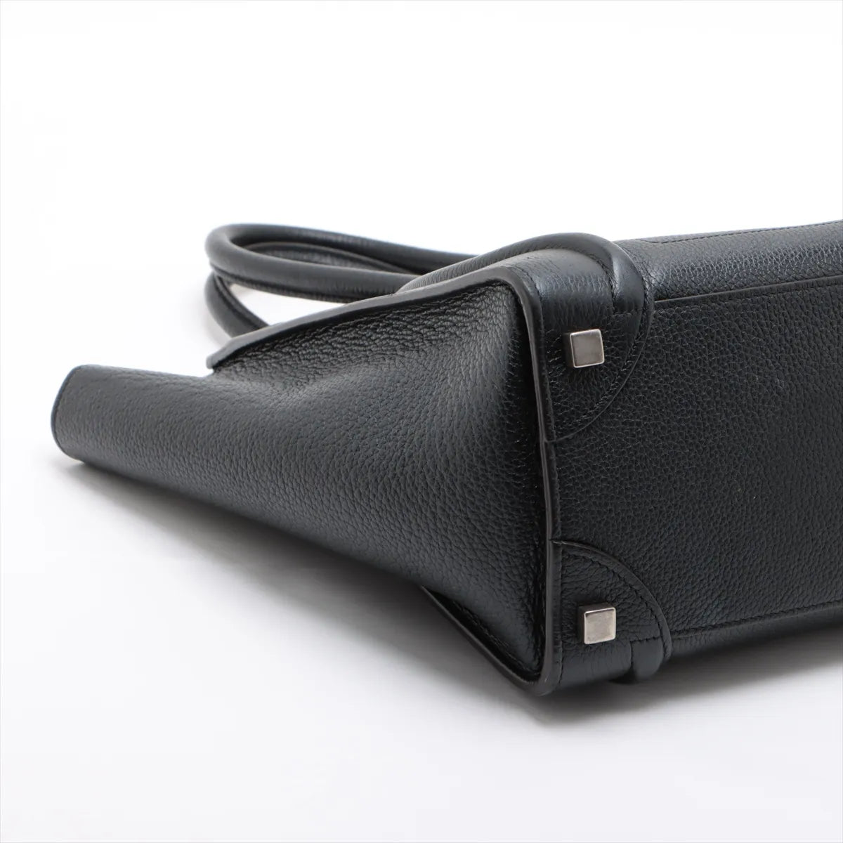 Celine Luggage Micro Shopper Leather Handbag Black