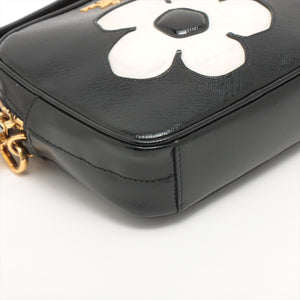 Prada Saffiano Patent Leather Shoulder Bag Black