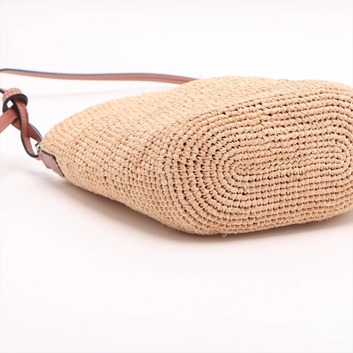 Loewe Pochette Raffia x Calfskin Shoulder Bag Beige