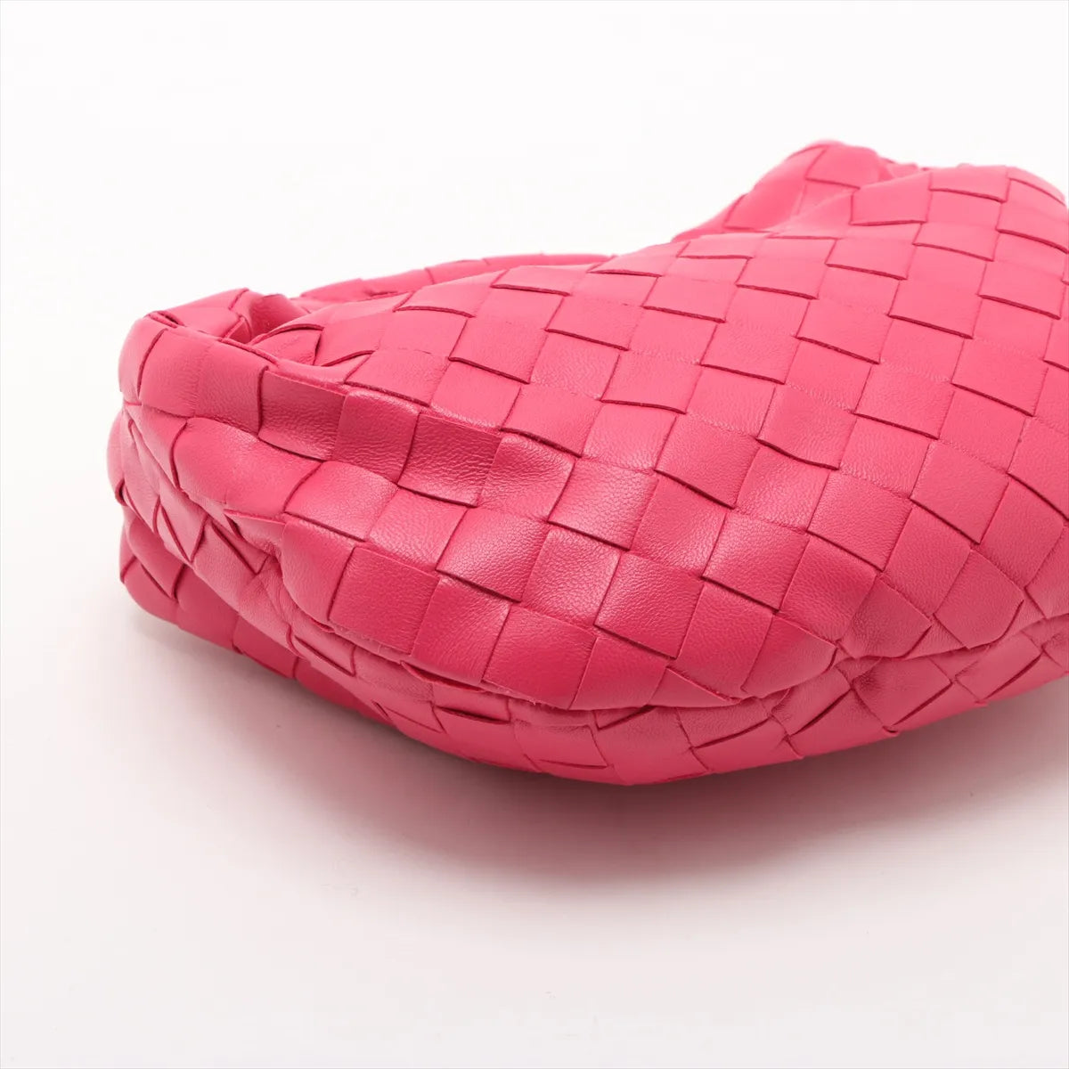 Bottega Veneta Intrecciato Mini Jodie Leather Handbag Pink