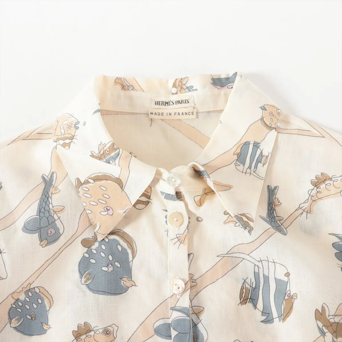 Hermes Margiela Linen Shirt Ivory