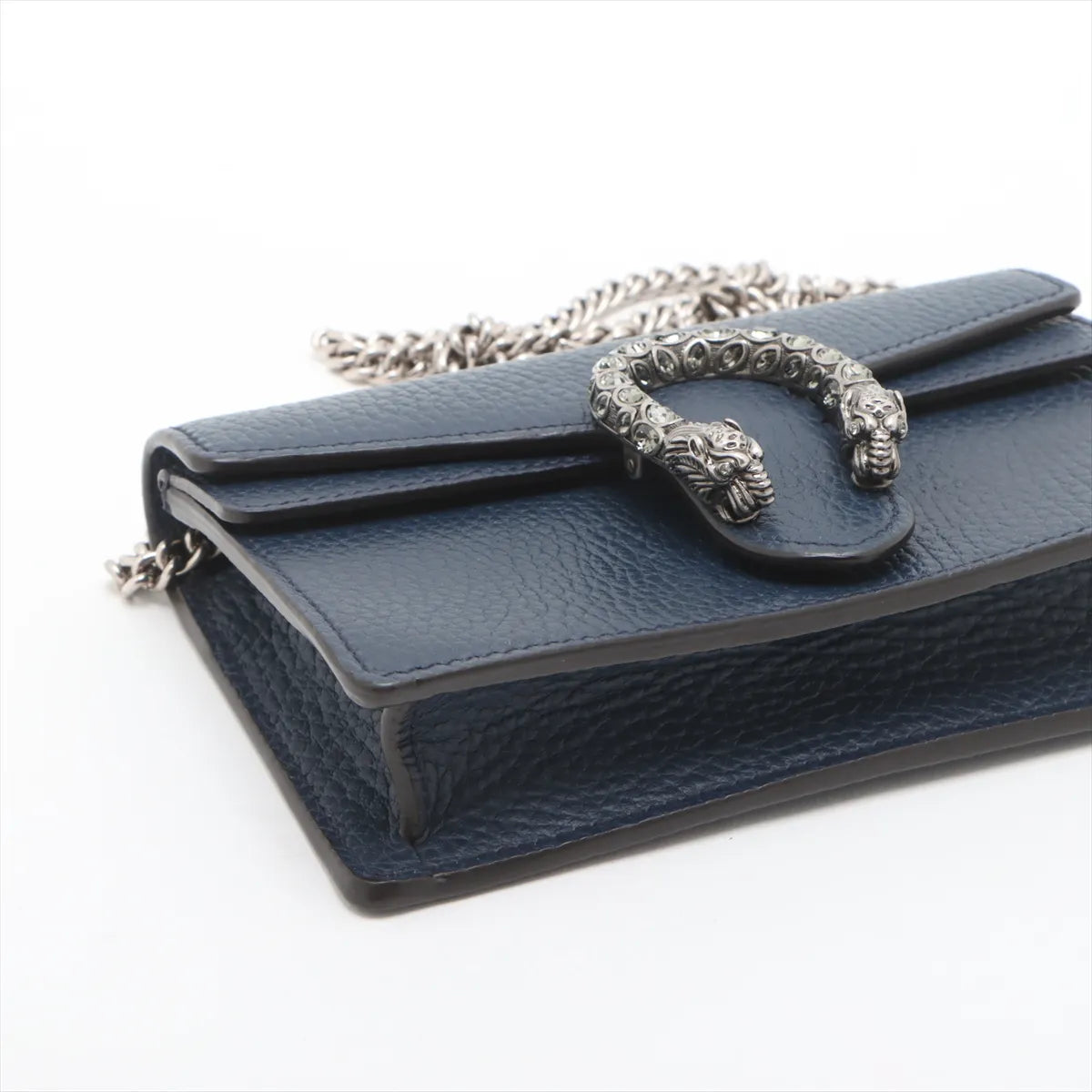 Gucci Dionysus Leather Chain Shoulder Bag Navy Blue