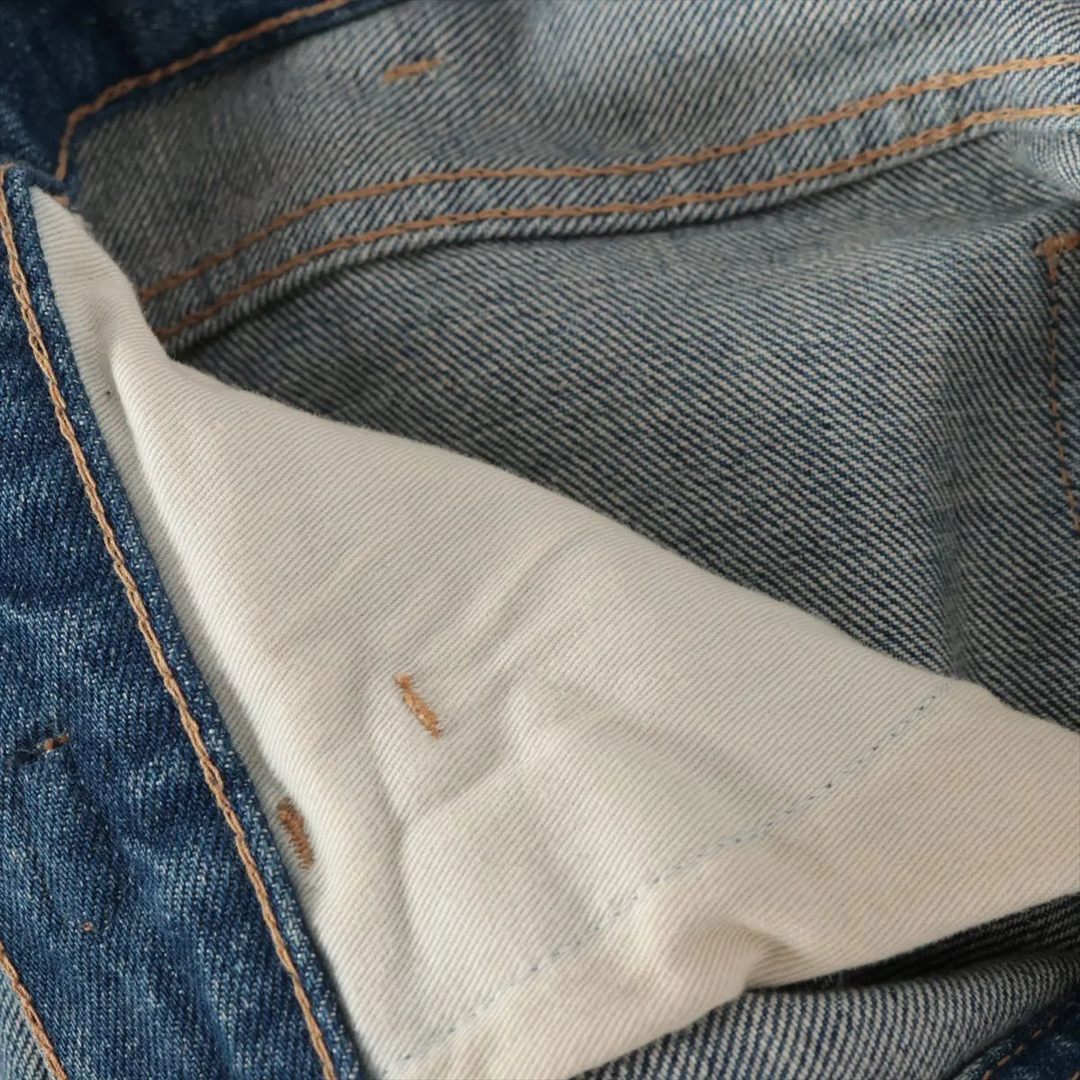 Celine Triomphe Cotton Denim Pants Blue