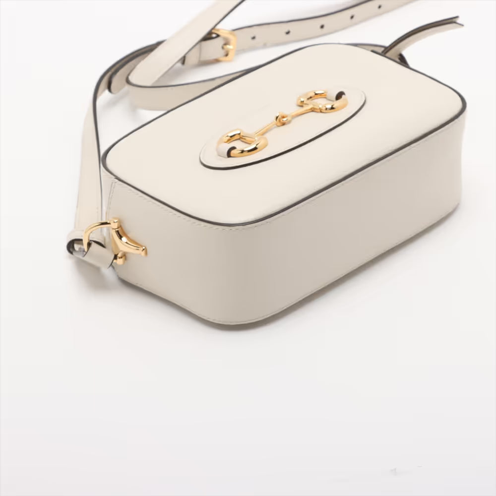 Gucci Horsebit 1955 Leather Shoulder Bag White