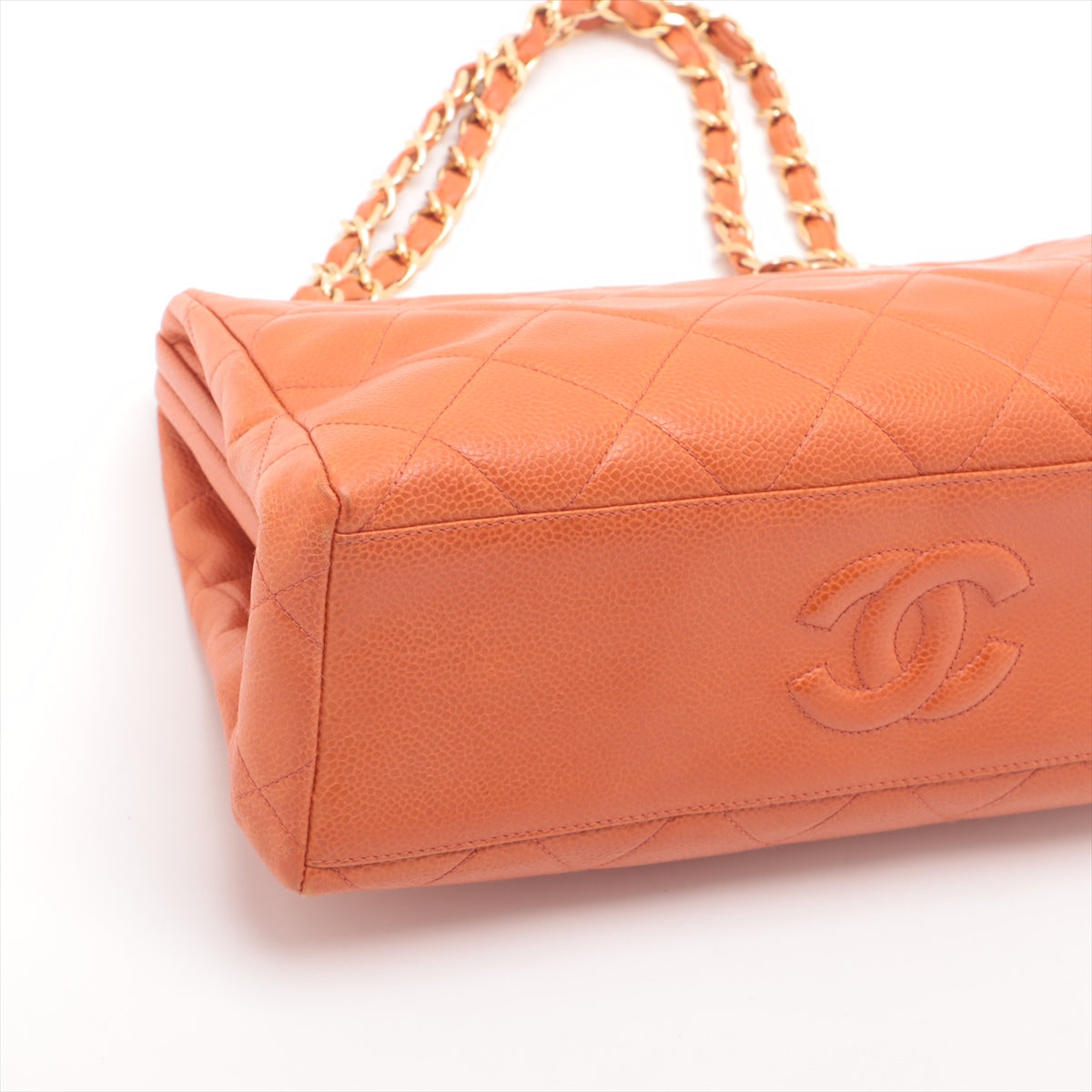 Chanel Matelasse Caviar Skin Gamaguchi Chain Shoulder Bag Orange * PREORDER *