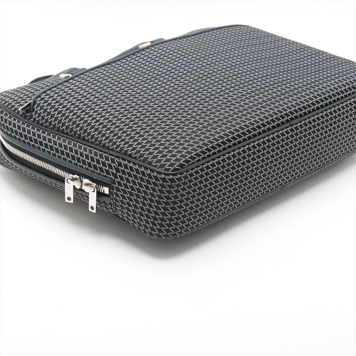 Valextra Keval x Leather Business Bag Navy Blue