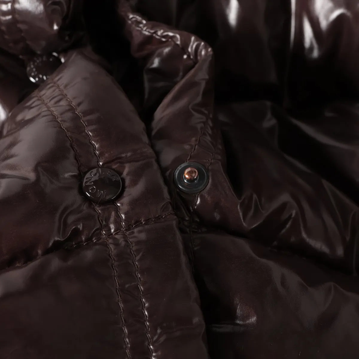 Moncler Meina Nylon Down Coat Brown