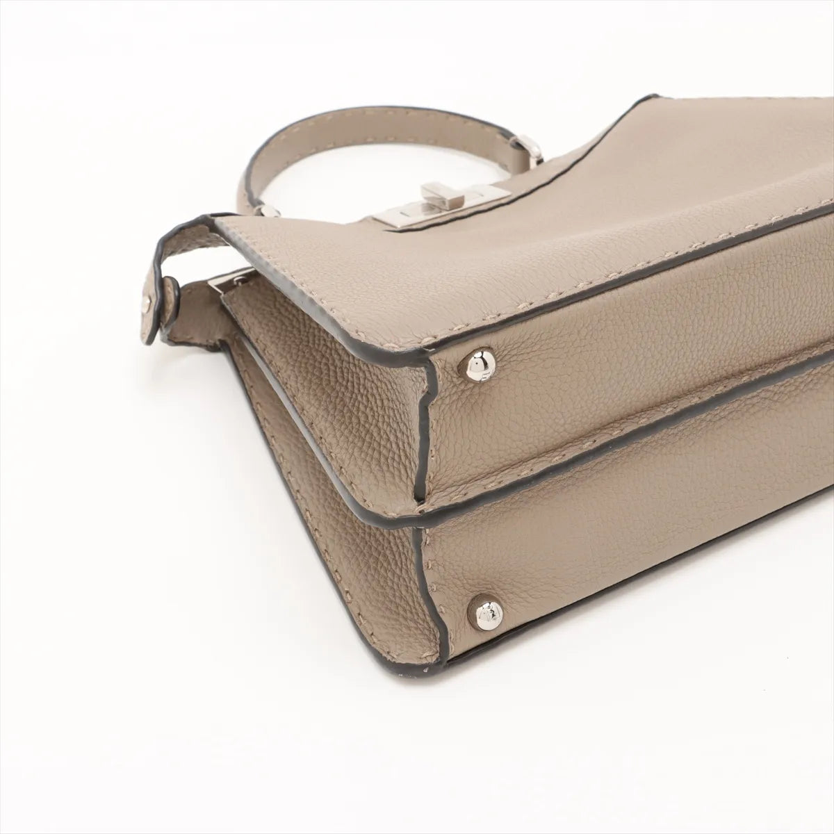 Fendi Selleria Peekaboo ICU Medium Leather Two-Way Handbag Beige