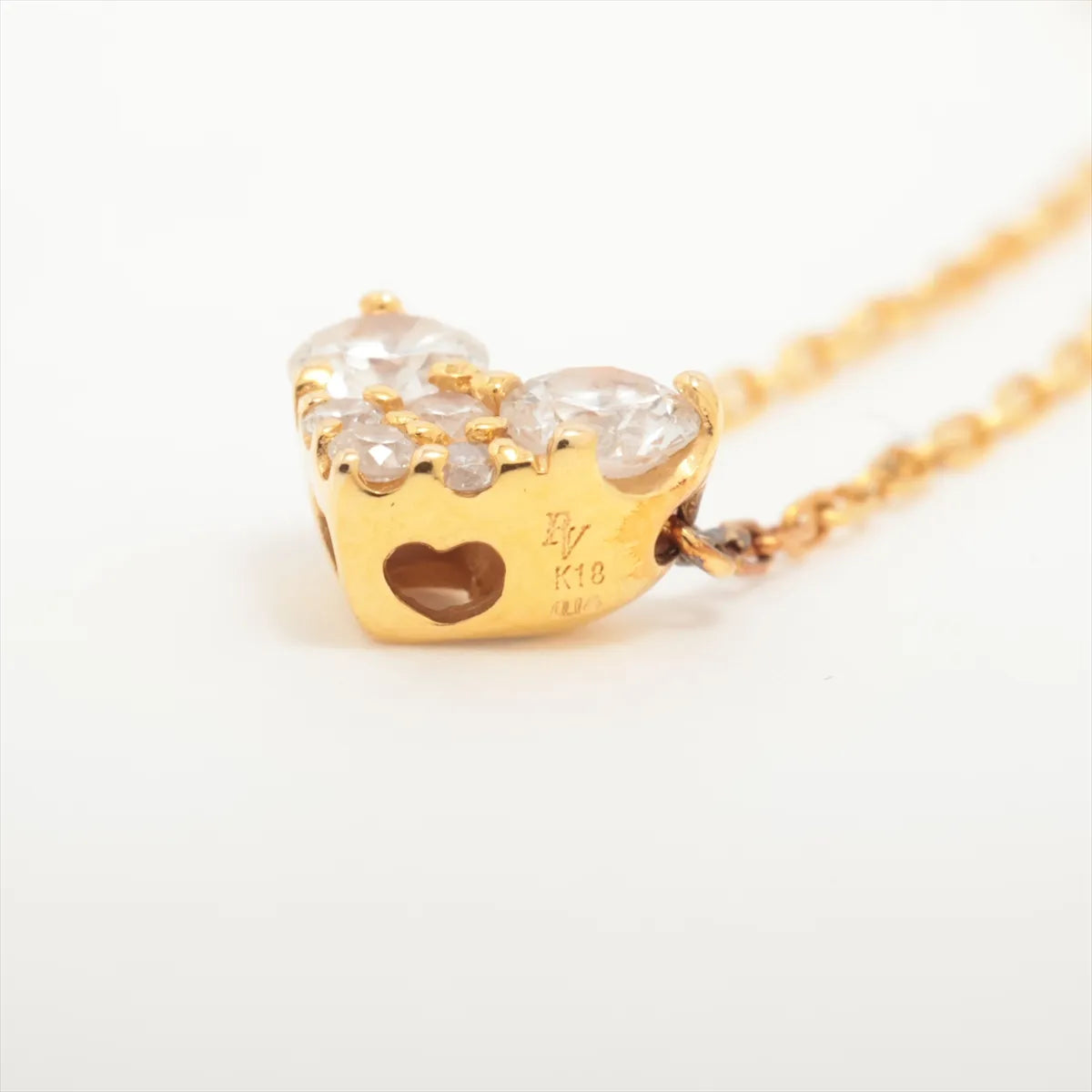 Heart Diamond Necklace Yellow Gold