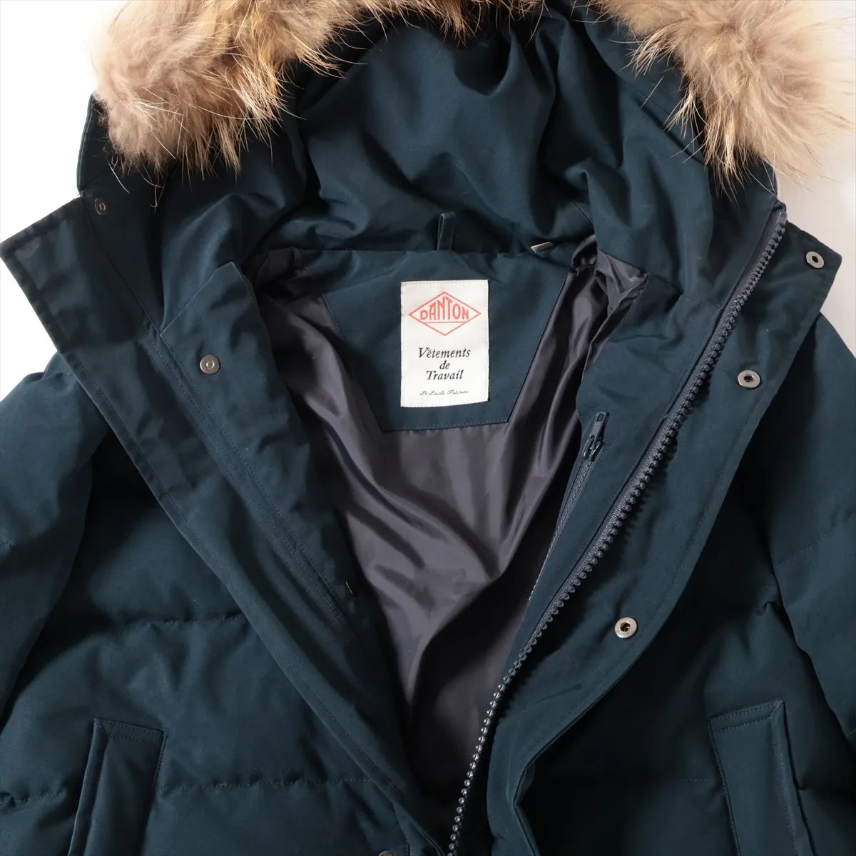 Danton Polyester Fur Down Jacket Navy Blue