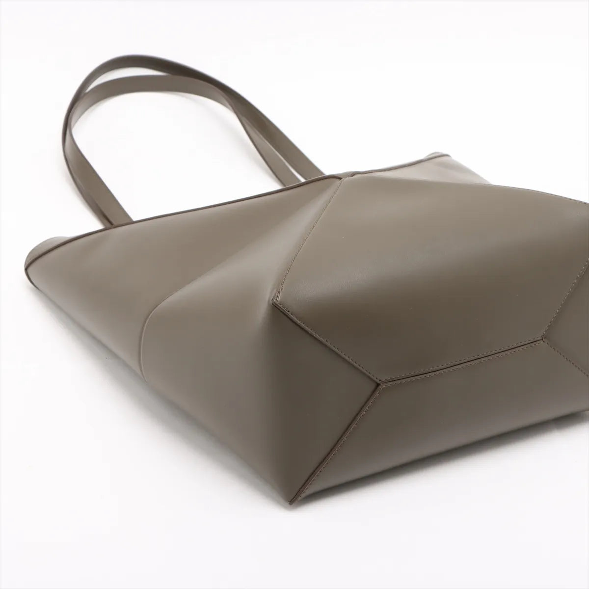 Loewe Puzzle Fold Medium Leather Tote Bag Khaki
