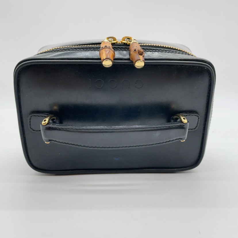 Gucci Bamboo Leather Vanity Handbag Black