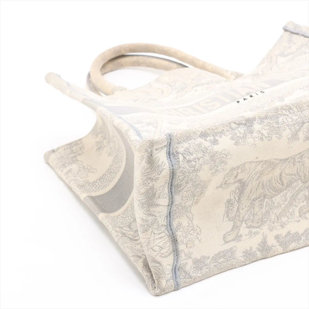 Christian Dior Toile De JouY Embroidery Medium Book Tote Gray