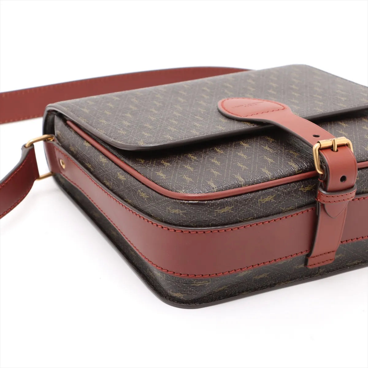 Saint Laurent Paris Monogram Medium Shoulder Bag Brown