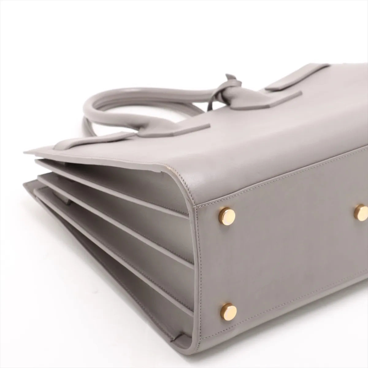 Saint Laurent Paris Sac de Jour Leather Two-Way Handbag Gray