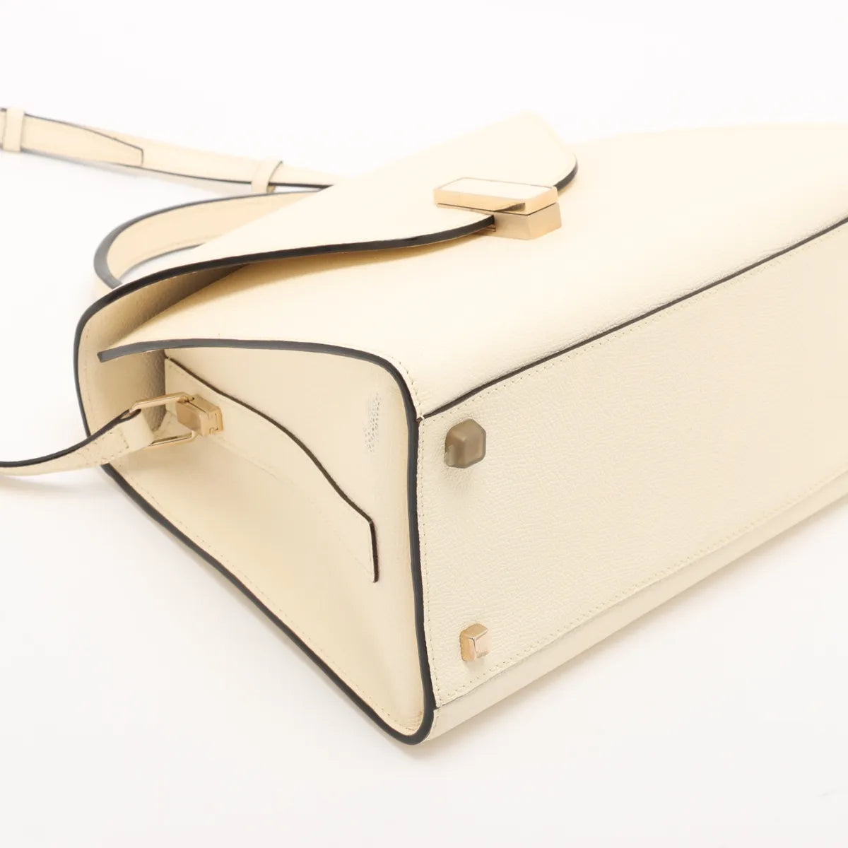 Valextra Medium Iside Leather Two-Way Handbag Beige