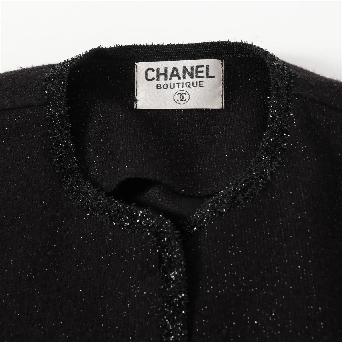 Chanel CC Logo Rayon Cardigan Black