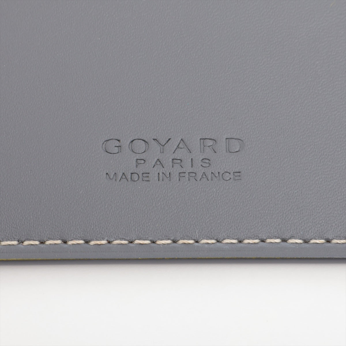 Goyard Herringbone Leather Bi-fold Card Case Gray