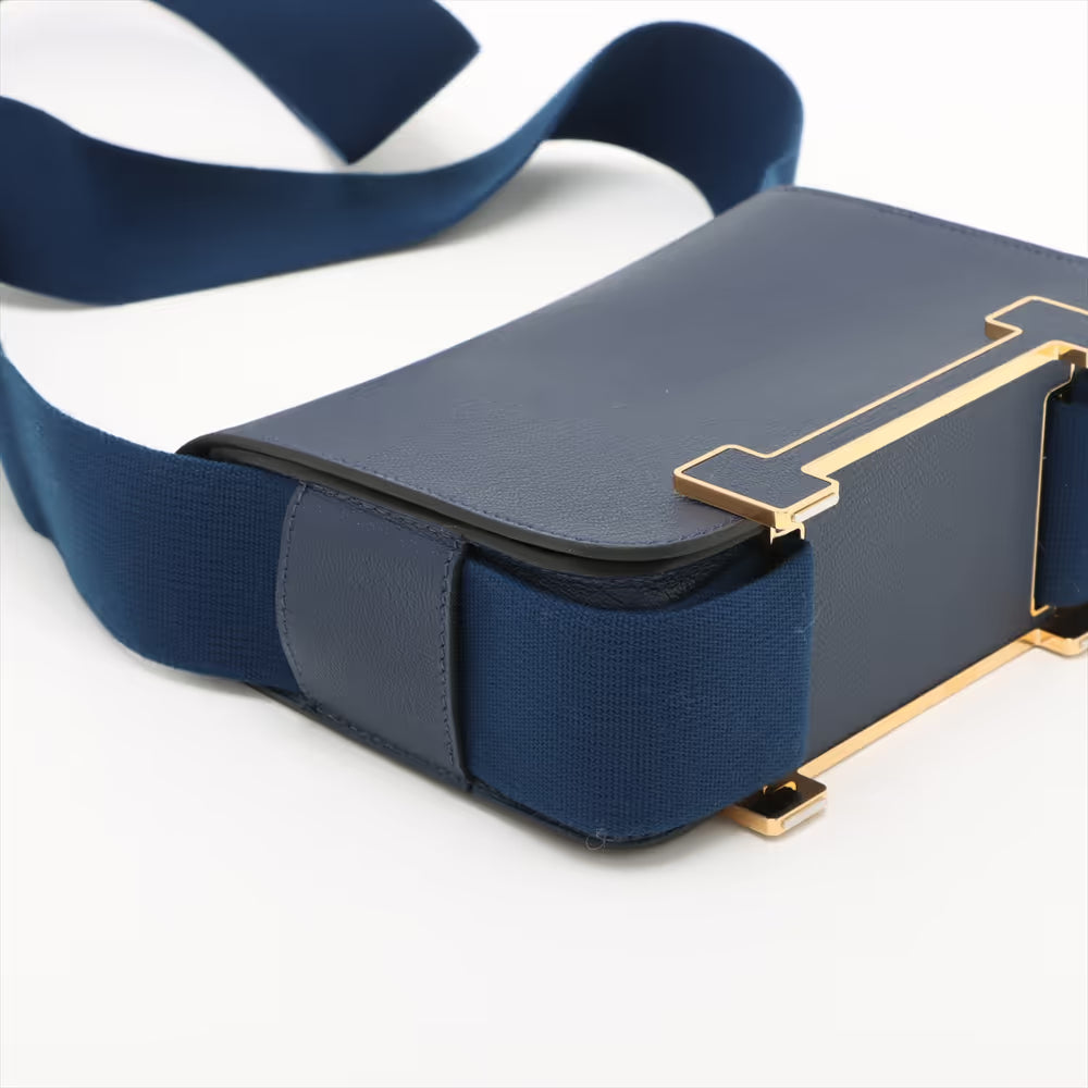 Hermès Geta Chevre Blue Navy