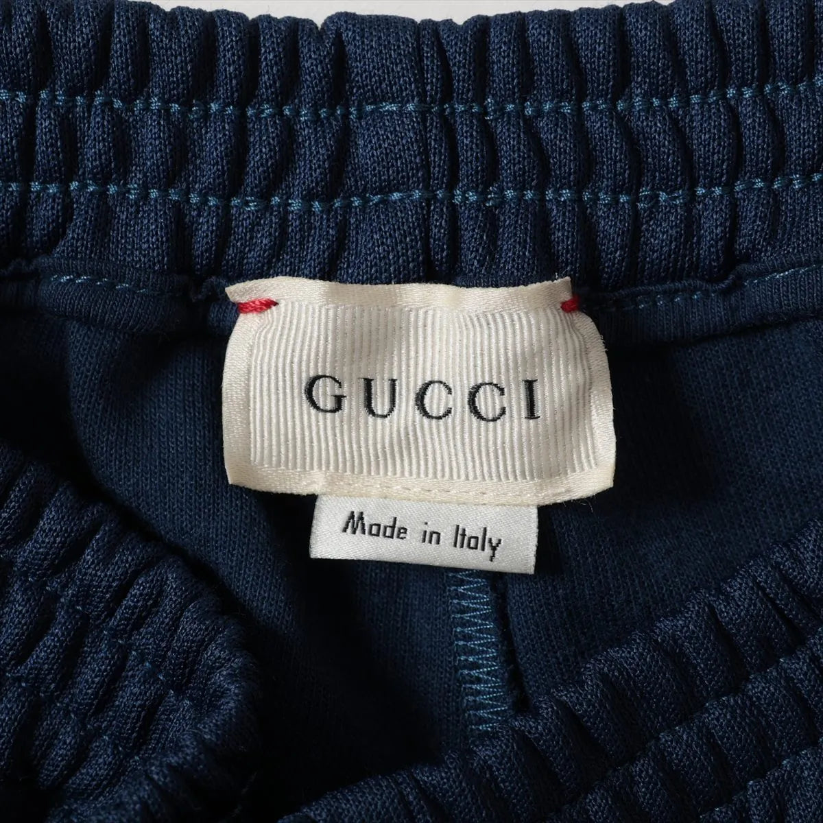 Gucci GG Logo Kid's Cotton Polyester Sweatpants Navy Blue