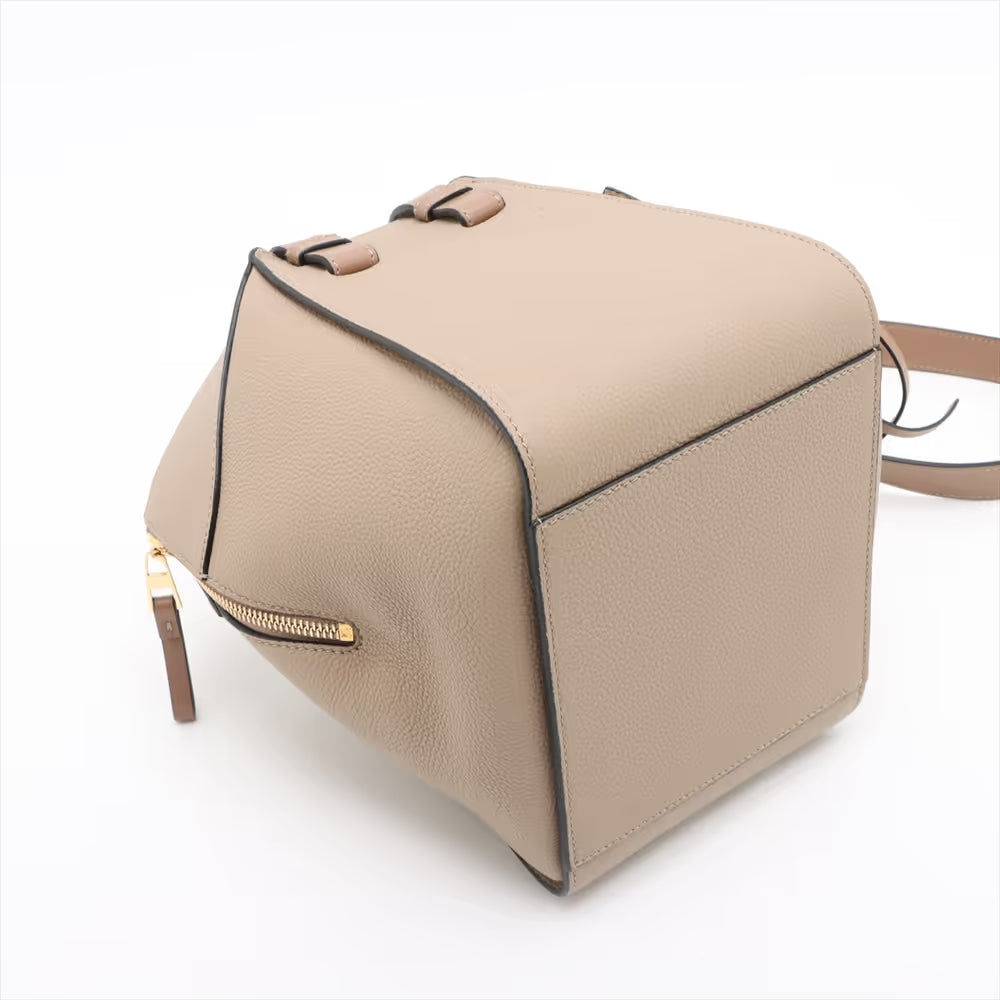 Loewe Hammock Leather Two-Way Handbag Beige