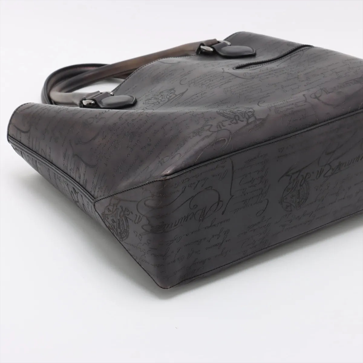 Berluti Calligraphy Toujour Leather Chain Tote Bag Black