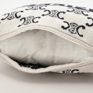 Quality Celine Triomphe Decorative Pillow Ivory x Black