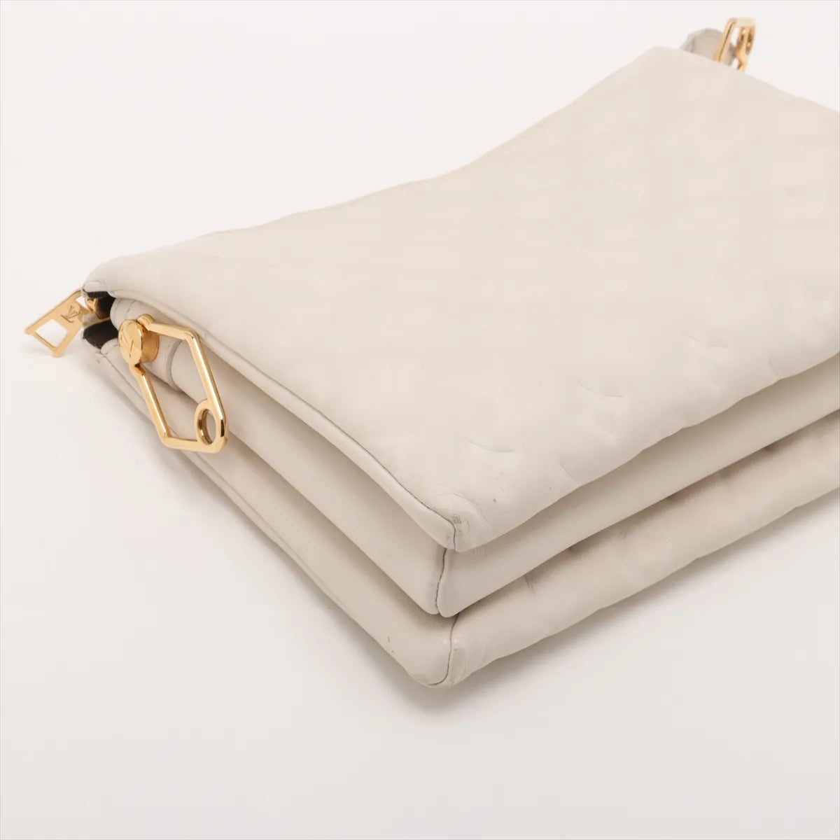 Louis Vuitton Monogram Embossed Coussin PM White