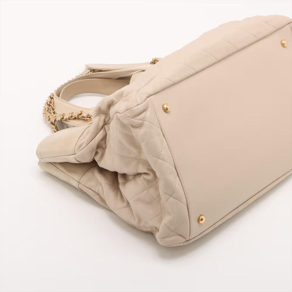 Chanel In The Mix Vintage Calfskin Two-Way Tote Bag Beige