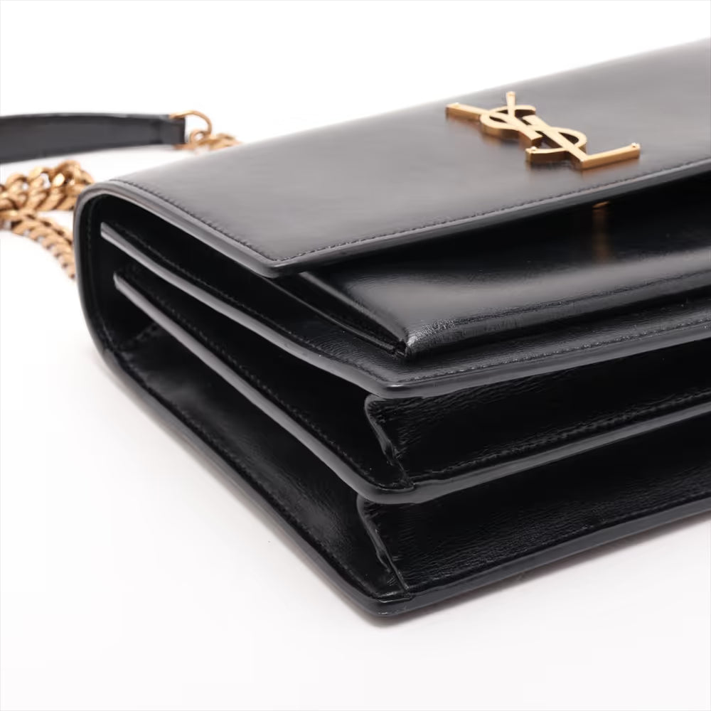 Saint Laurent Paris Sunset Leather Chain Shoulder Bag Black