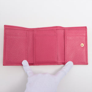 Gucci GG Marmont Leather Compact Wallet Pink