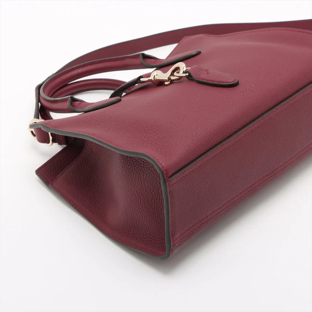 Gucci Hook-closure Medium Leather Two-Way Handbag Bordeaux