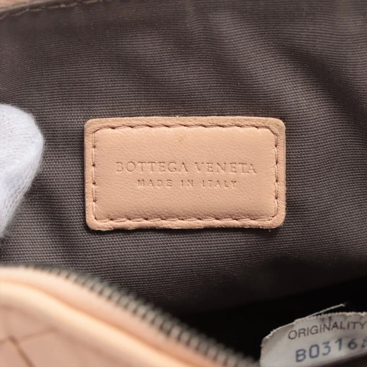 Bottega Veneta Intrecciato Leather Pouch Pink Beige