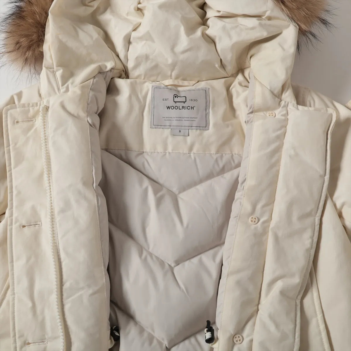 Woolrich Cotton Down Jacket Ivory