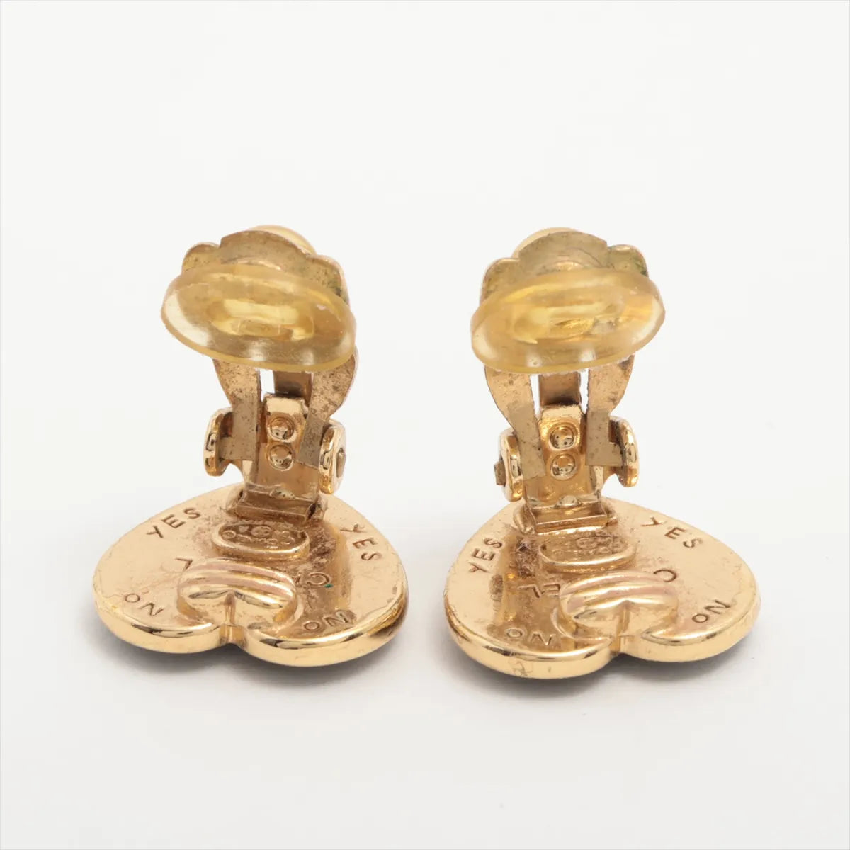 Chanel CC Logo Heart Clip-on Earring