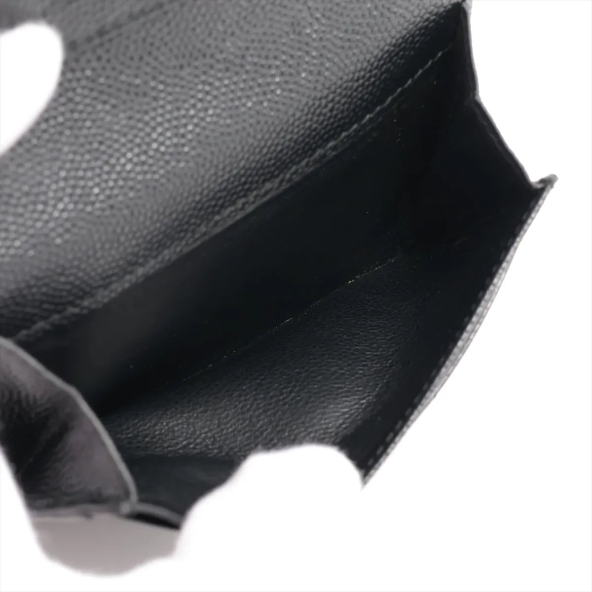 Saint Laurent Paris Logo Leather Card Case Black