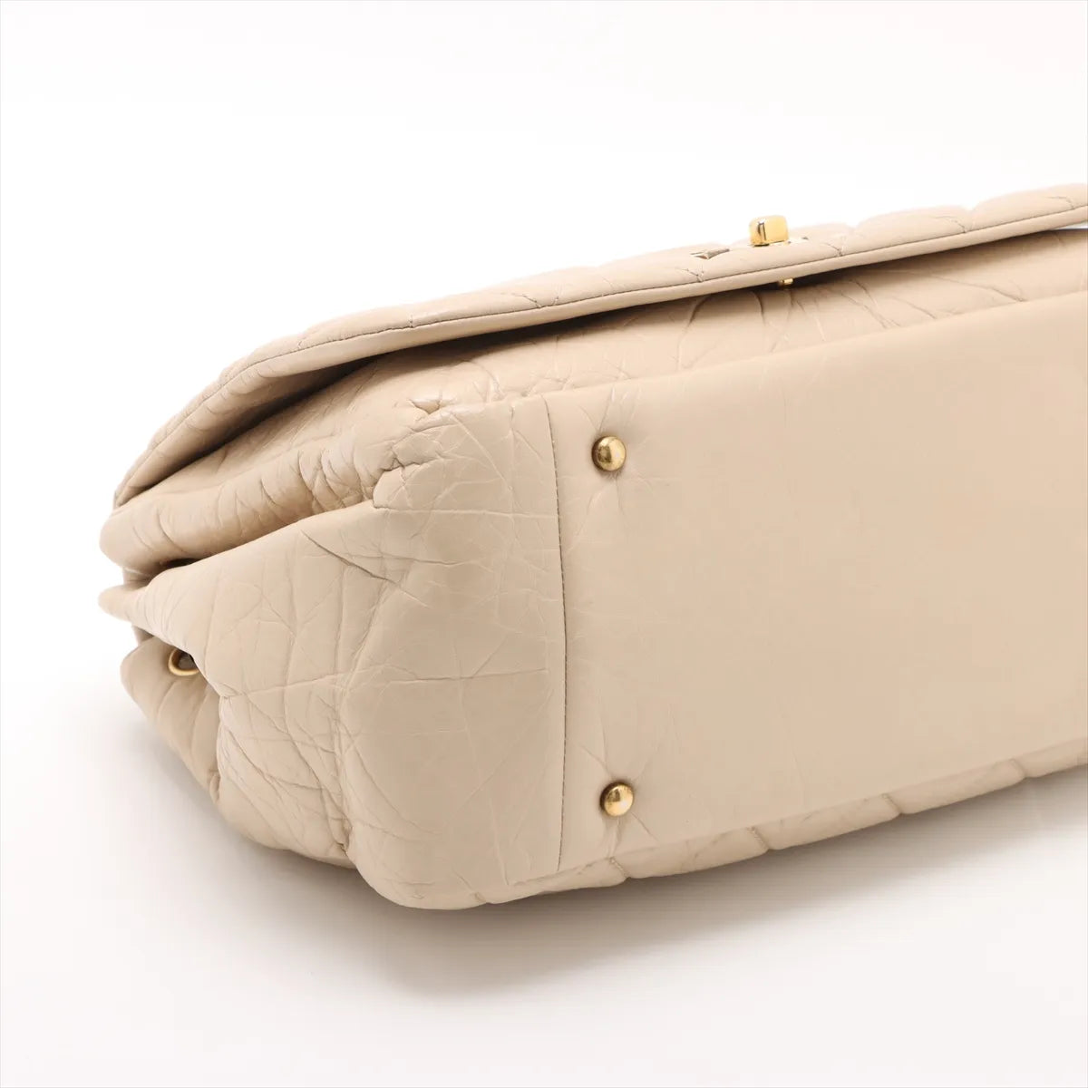Chanel CC Logo Matelasse Vintage Calf Two-Way Shoulder Bag Beige