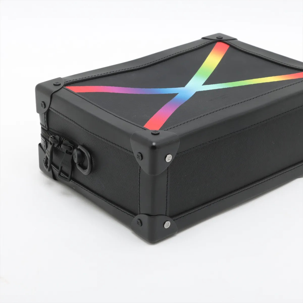 Louis Vuitton Rainbow Taiga Soft Trunk Shoulder Bag Black